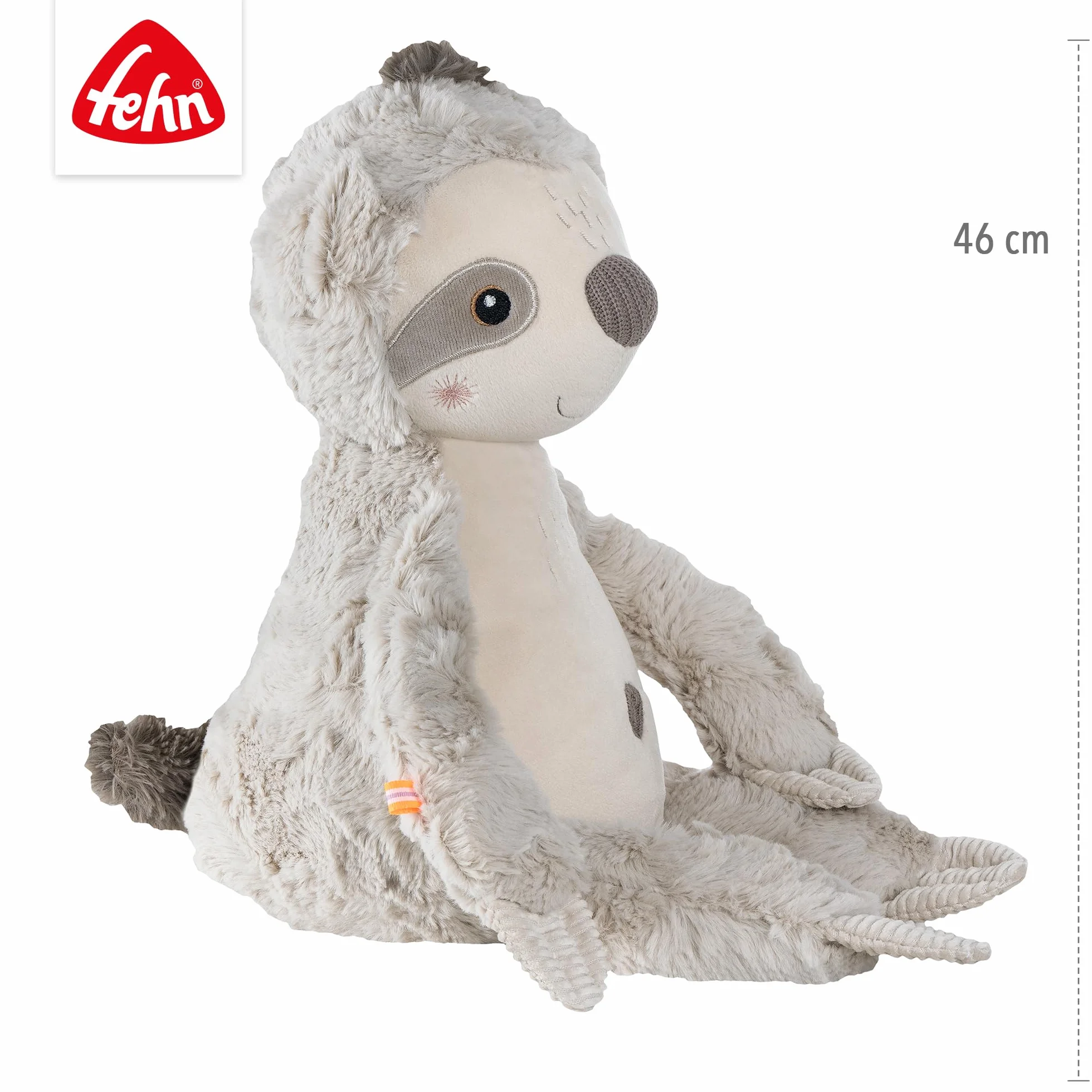 Fehn Kuscheltier Faultier XL – Spielgefährte, Beschützer & Kuschelfreund: Großes Stofftier zum Greifen, Fühlen und Knuddeln, für Babys und Kleinkinder ab 0+ Monaten