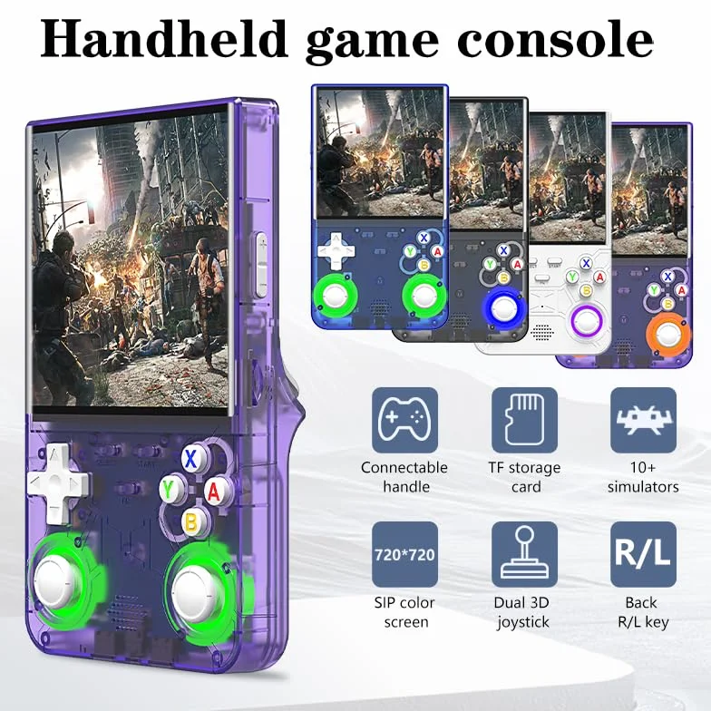 R36 Ultra 2025 – Schermo HD 4", 20.000 Giochis Classici, Joystick 3D LED 7 Colori, Console Retrò Portatile Emulatore Compatibiles PS1/PSP/GBA, WiFi e HDMI