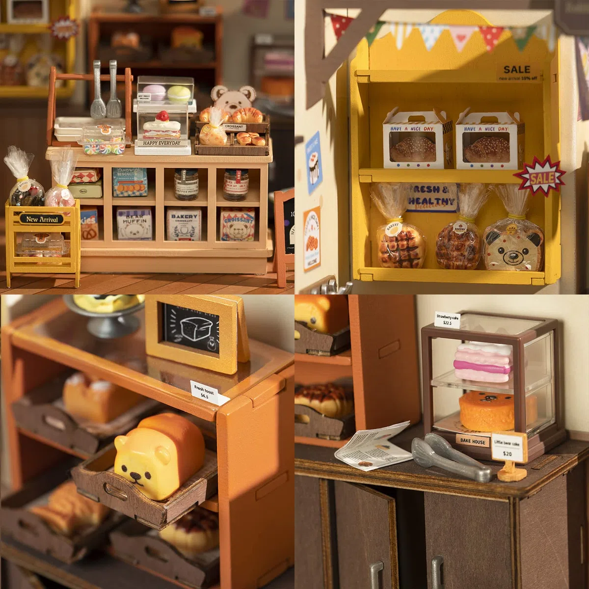 ROBOTIME Kit fai da te in miniatura per adulti, mini casa delle bambole, kit di costruzione con mobili e luci a LED, regalo di compleanno per donne o ragazze.