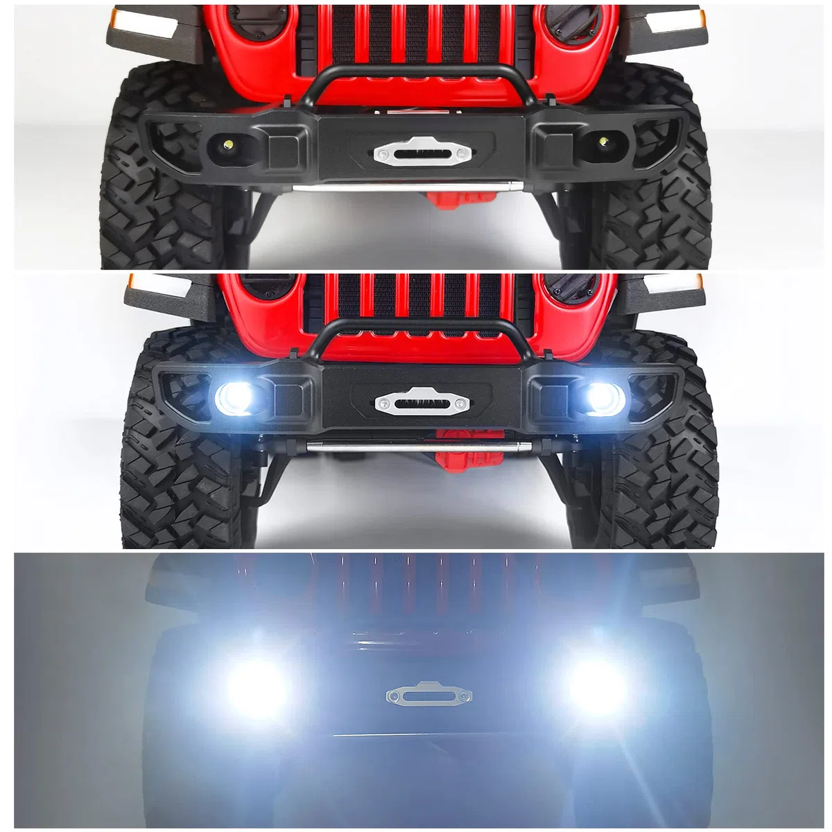 Runup Paraurti anteriore in metallo con luci a LED per Axial SCX10 III AXI03006 Gladiator AXI03007 Wrangler 1/10 RC Crawler Auto