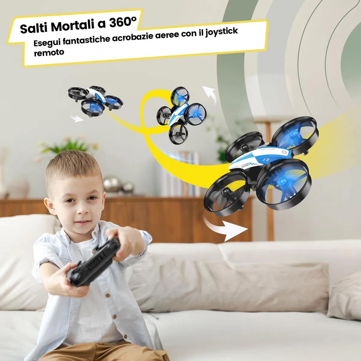 Holy Stone HS210 Mini Drone per Bambini e Principianti RC Nano Quadcopter Indoor Piccolo Elicottero con Hovering Automatico, 3D Flip e 3 Batterie, Grande Giocattolo Regalo per Ragazzi e Ragazze, Blu