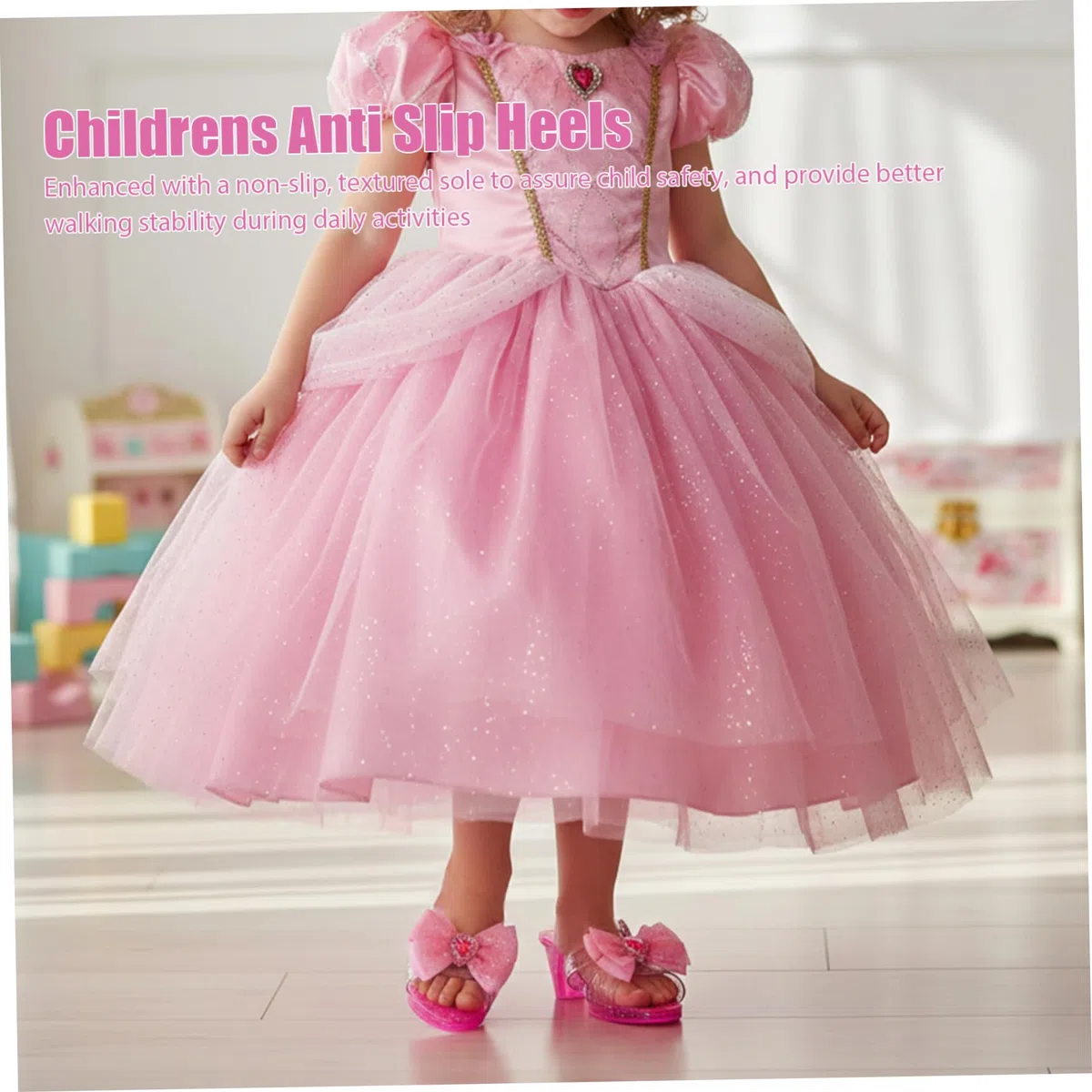 Scarpe da Principessa, 2 Paia di Scarpe Eleganti con Tacco Alto, Antiscivolo, Portatili, finte di Giocare con Tacchi in per Giochi e Giocattoli in Costume da Giorno per Personaggi scolas