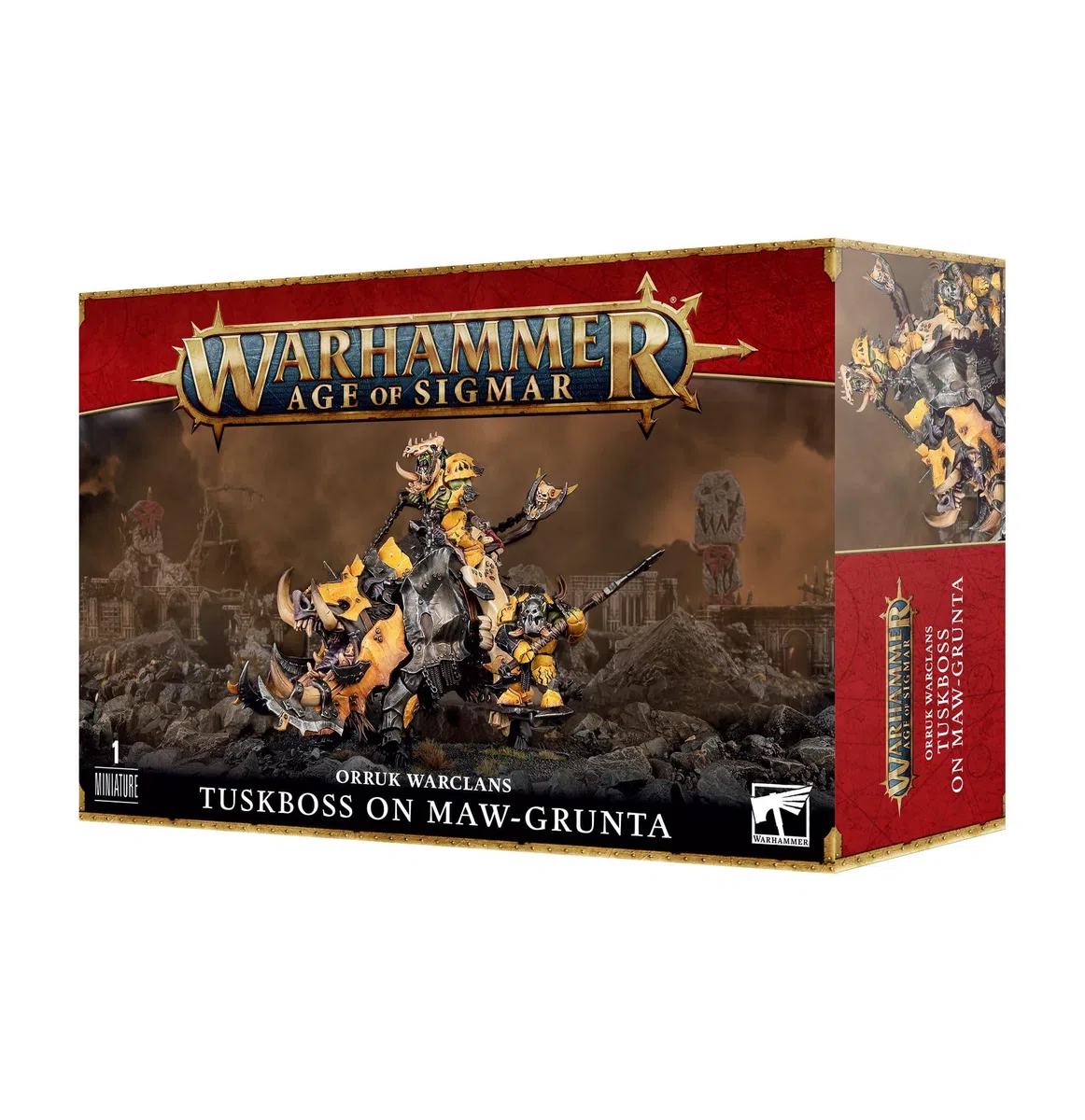 Games Workshop - Age of Sigmar - Orruk Warclans: Tuskboss On Maw-Grunta, Nero