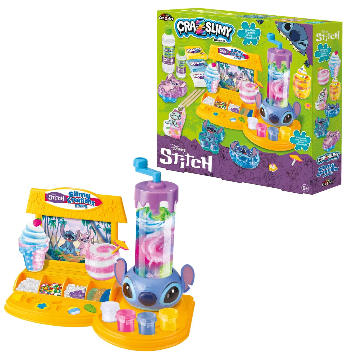 Lexibook, Disney Stitch, Studio Creazione di Slime, Bianco Rosa Blu Giallo, CRSLIM51D
