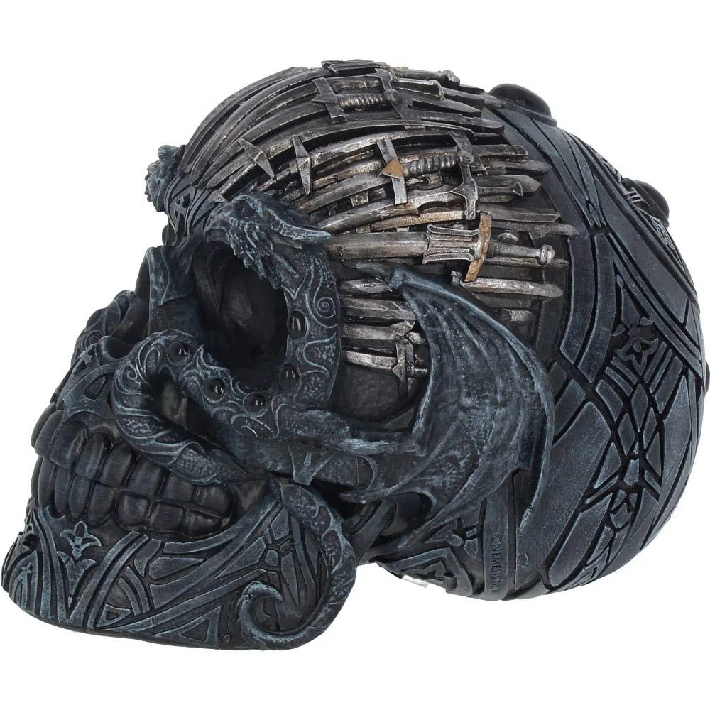 Nemesis Now Sword Skull - Statuetta in resina, 18,5 cm, colore: Nero