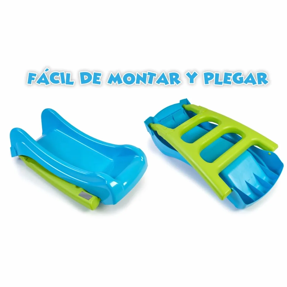 FEBER - First Slide, scivolo piccolo e colorato, 2 in 1, con innesto per la canna dell'acqua, per bambini e bambine da 1 anno in su, Famosa (FEB04000)