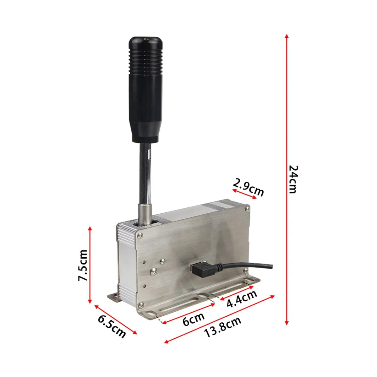 Qianly USB Sequenziale Shifter Metallo PC Cambio Sequenziale Simulazione Videogioco PC Freno a Mano USB per Simulatore Compatibile con Volante TMX G, Nero