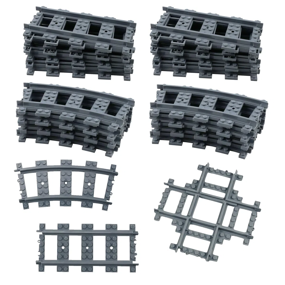 57pezzi City Set di Binari, City Binari City Scambi Binari dei Blocchi di Costruzione della Città Idee Regalo per Ragazzi, Ragazze e Bambini