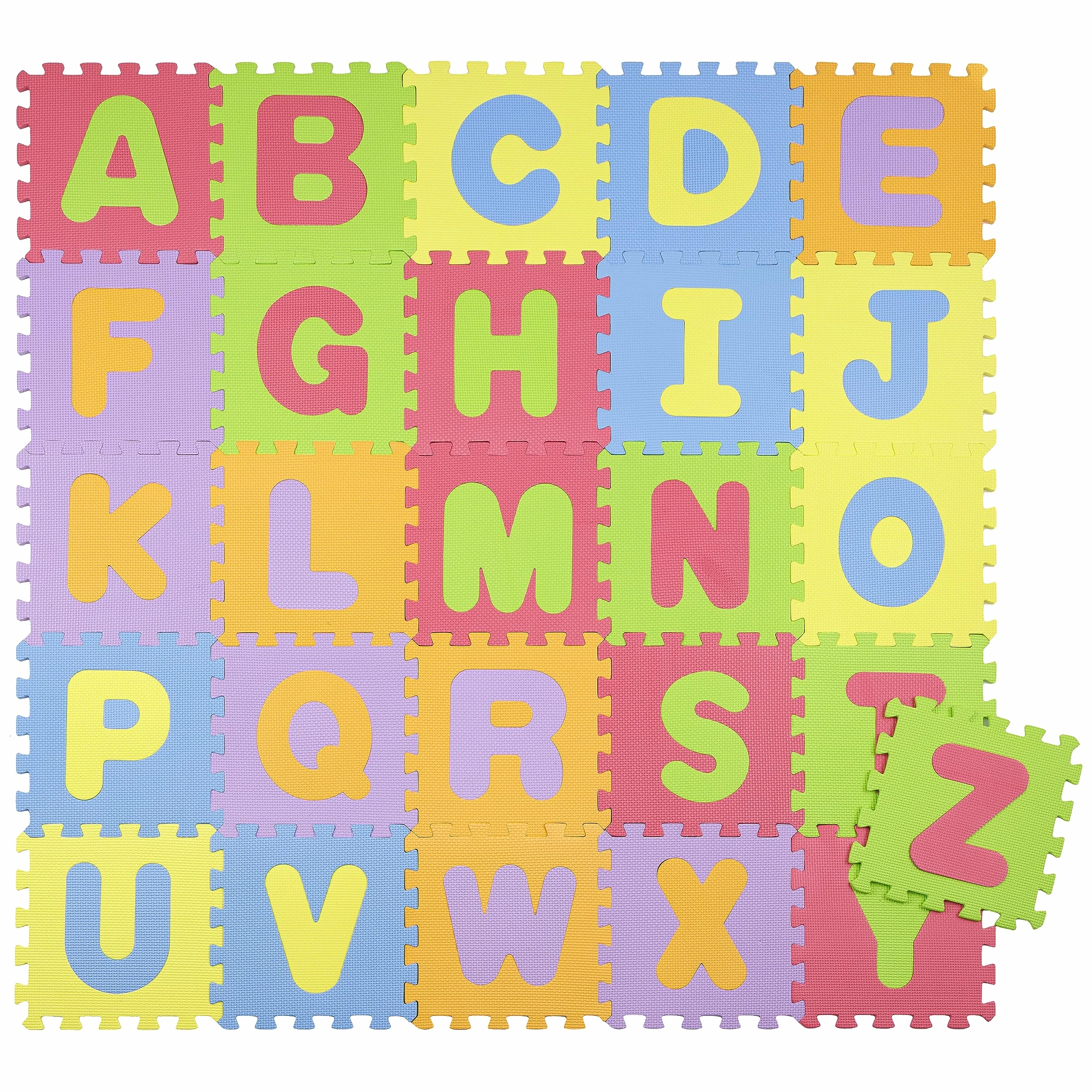 Baroni Toys Tappeto Puzzle Bambini EVA 30x30 cm 26 Pezzi Componibile Numeri Removibili