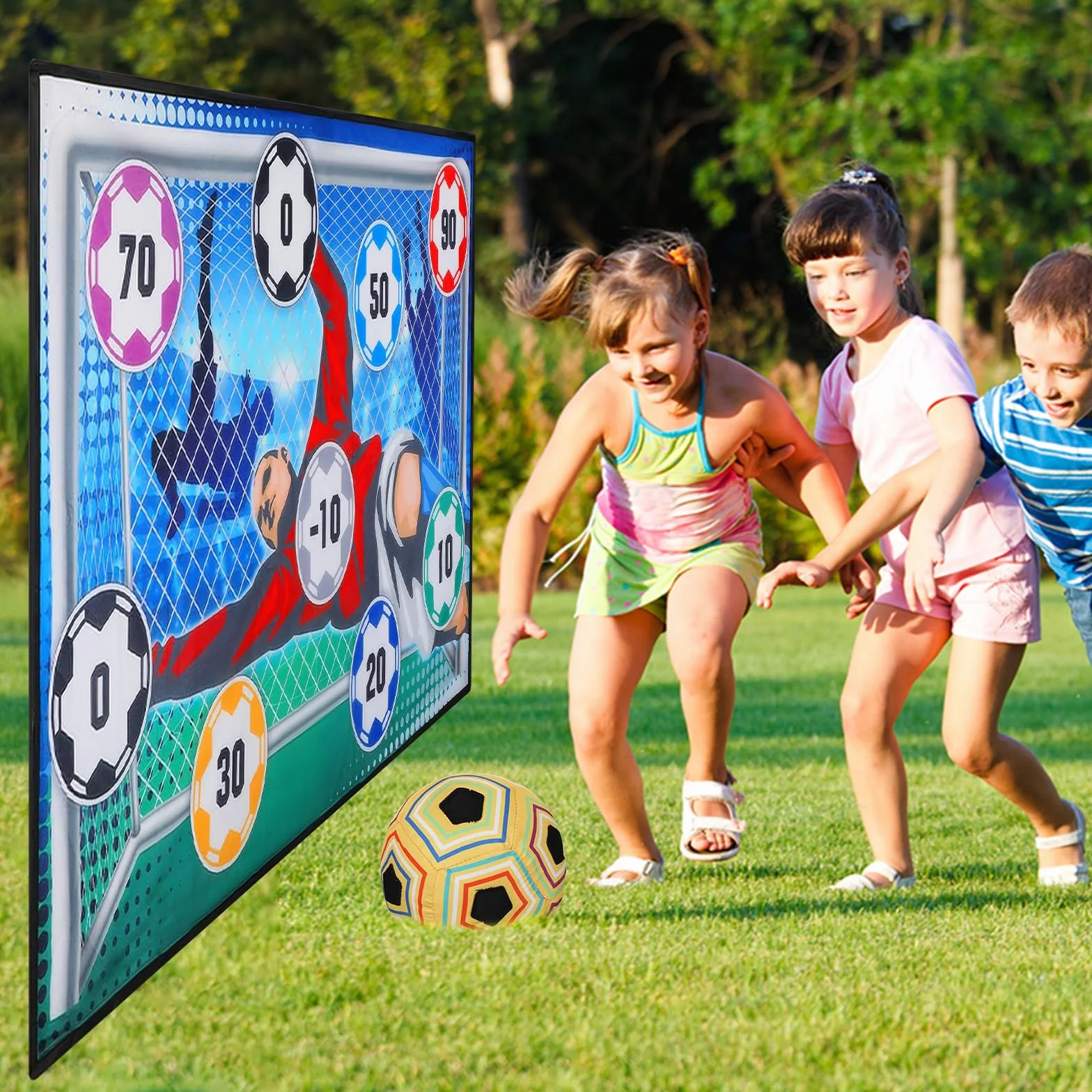 Set da gioco da calcio per bambini 3 4 5 6 7 8, giochi di calcio da giardino per interni ed esterni, palla da calcio in , morbido porta da calcio con accessori per l'allenamento del calcio, regalo per