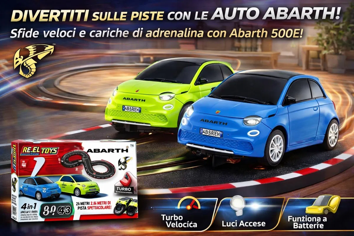 Pista Macchinine Telecomandate Pista Elettrica con 2 Slot Car Grande Semi- Professionale Adulti e Bambini 2,6 Metri, 4 in 1 con Telecomando