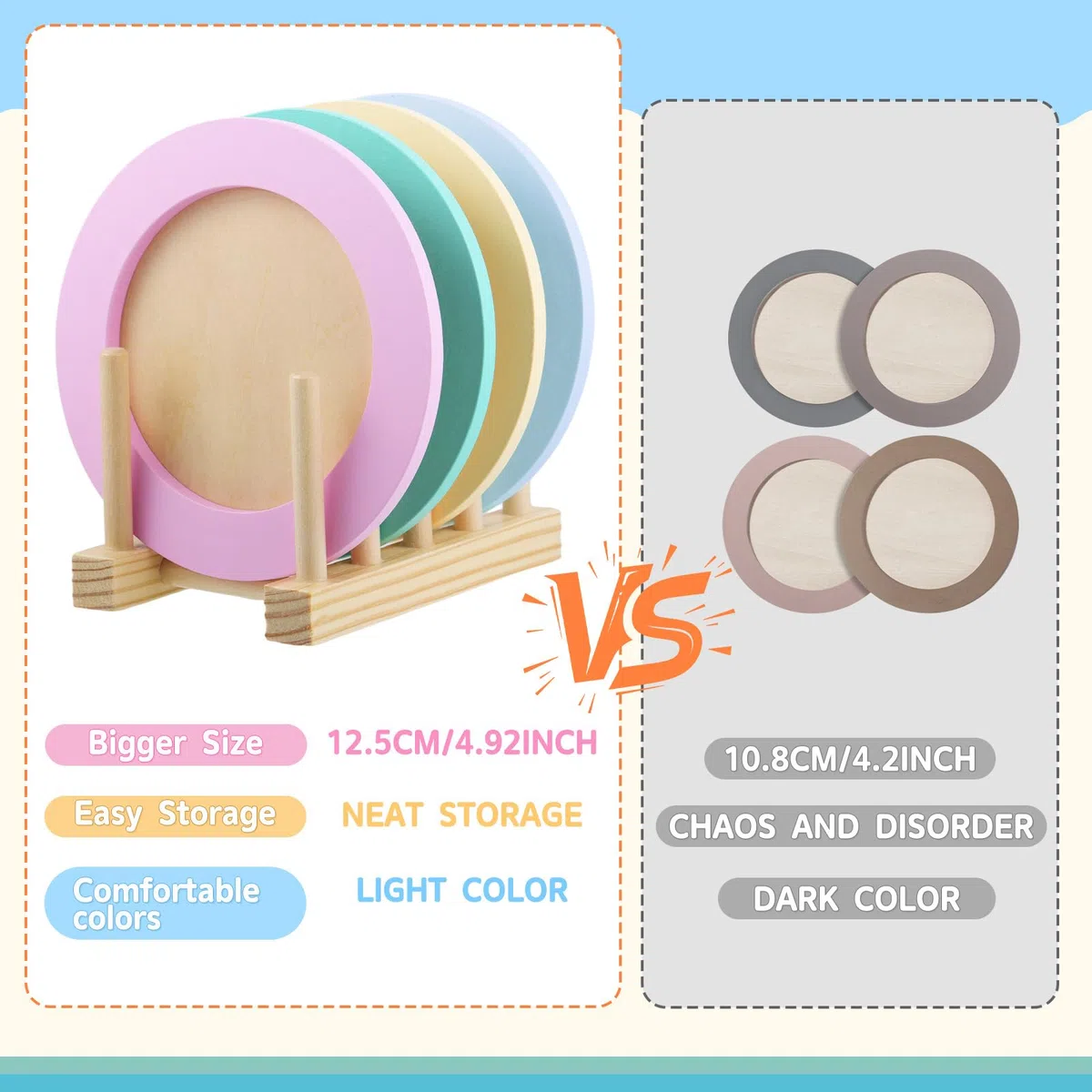 GAGAKU Set di stoviglie da cucina per bambini, 27 pezzi, servizio da tè per bambini, in legno, con supporto, giocattolo Montessori per bambini 3-5 anni (ultima versione)