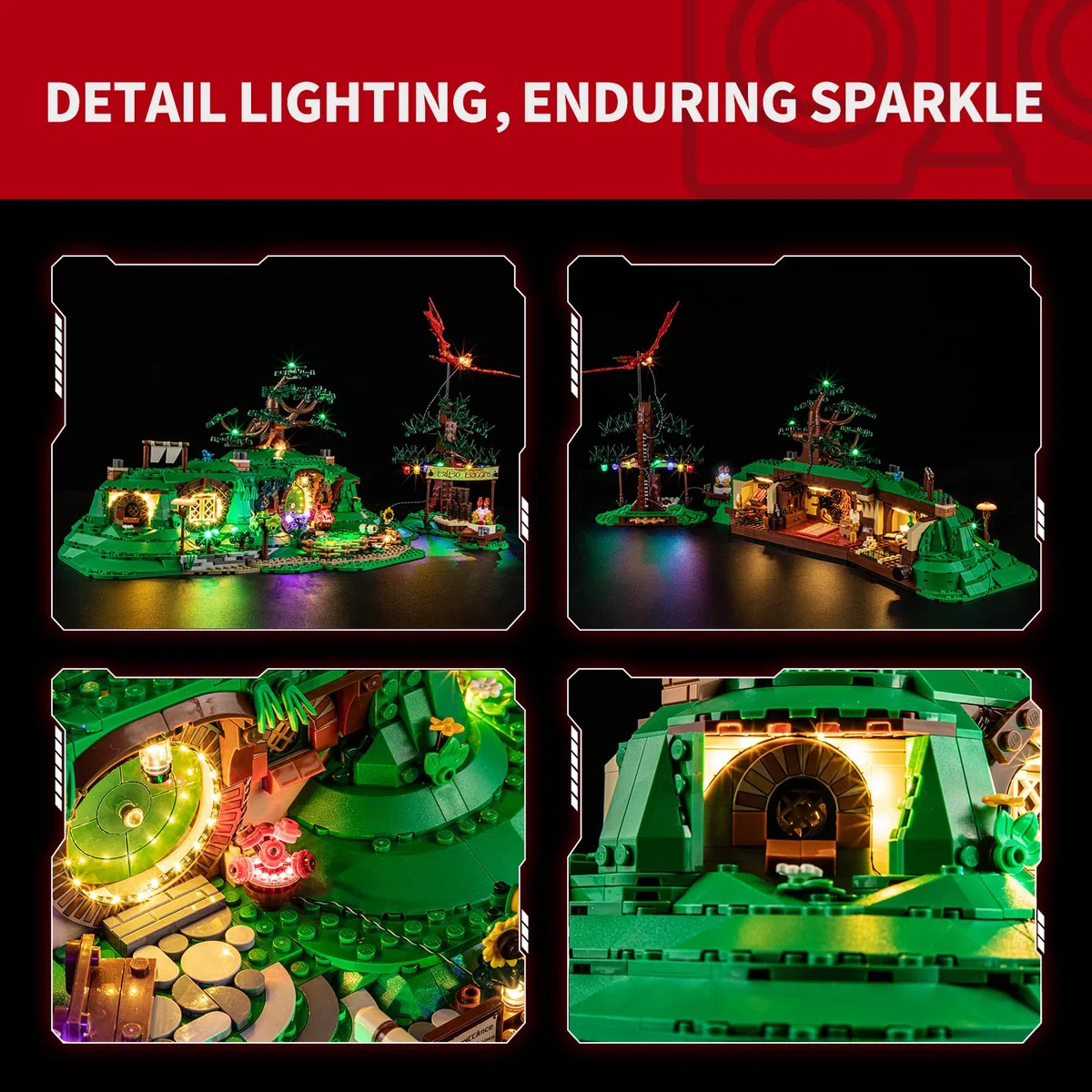 BRIKSMAX Luce per il Signore degli Anelli: l'Auenland 10354 – Compatibile con i mattoncini Lego Icons – senza set Lego