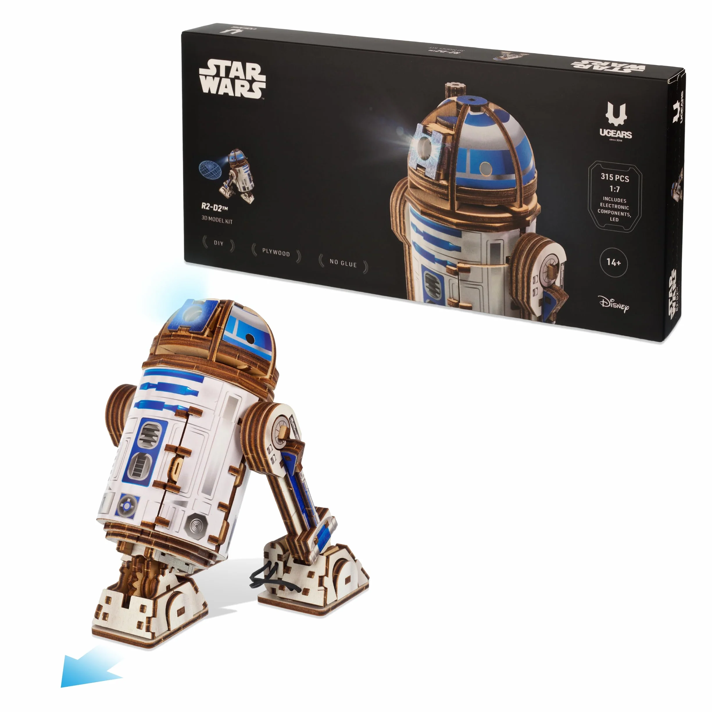 UGEARS Star Wars R2-D2 - Puzzle 3d in Legno, Modellismo da Costruire Adulti, Modellini Auto, Rompicapo Adulti, Puzzle di Legno, Costruzioni, Puzzle Star Wars Regalo Costruzioni Meccaniche, R2D2