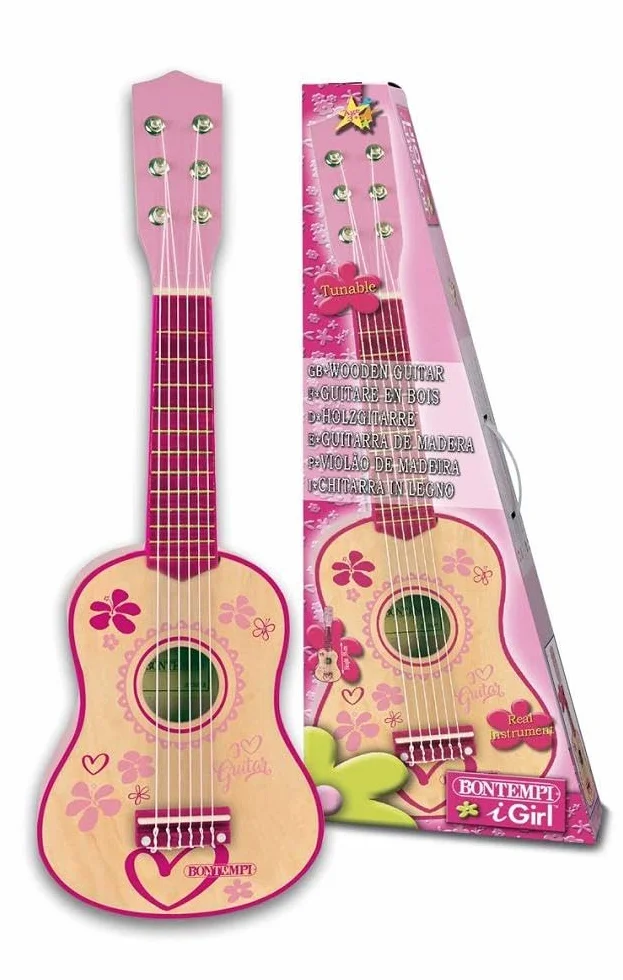 Bontempi | WoodHarmony - Chitarra Classica in Legno da 55 cm per Avventure Musicali Autentiche, Rosa