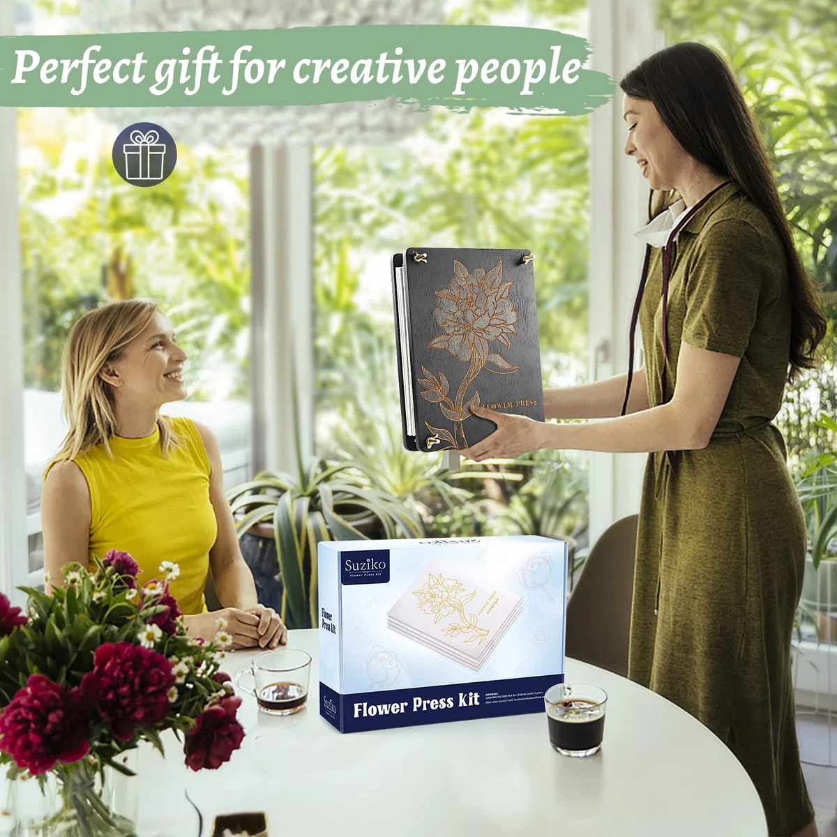Suziko Grande Pressa per Fiori con Cornice Fotografica, Kit per la Pressatura dei Fiori per Adulti - Misure 30 x 22 cm - Kit per la Pressatura dei a 6 Strati per Adulti e Bambini