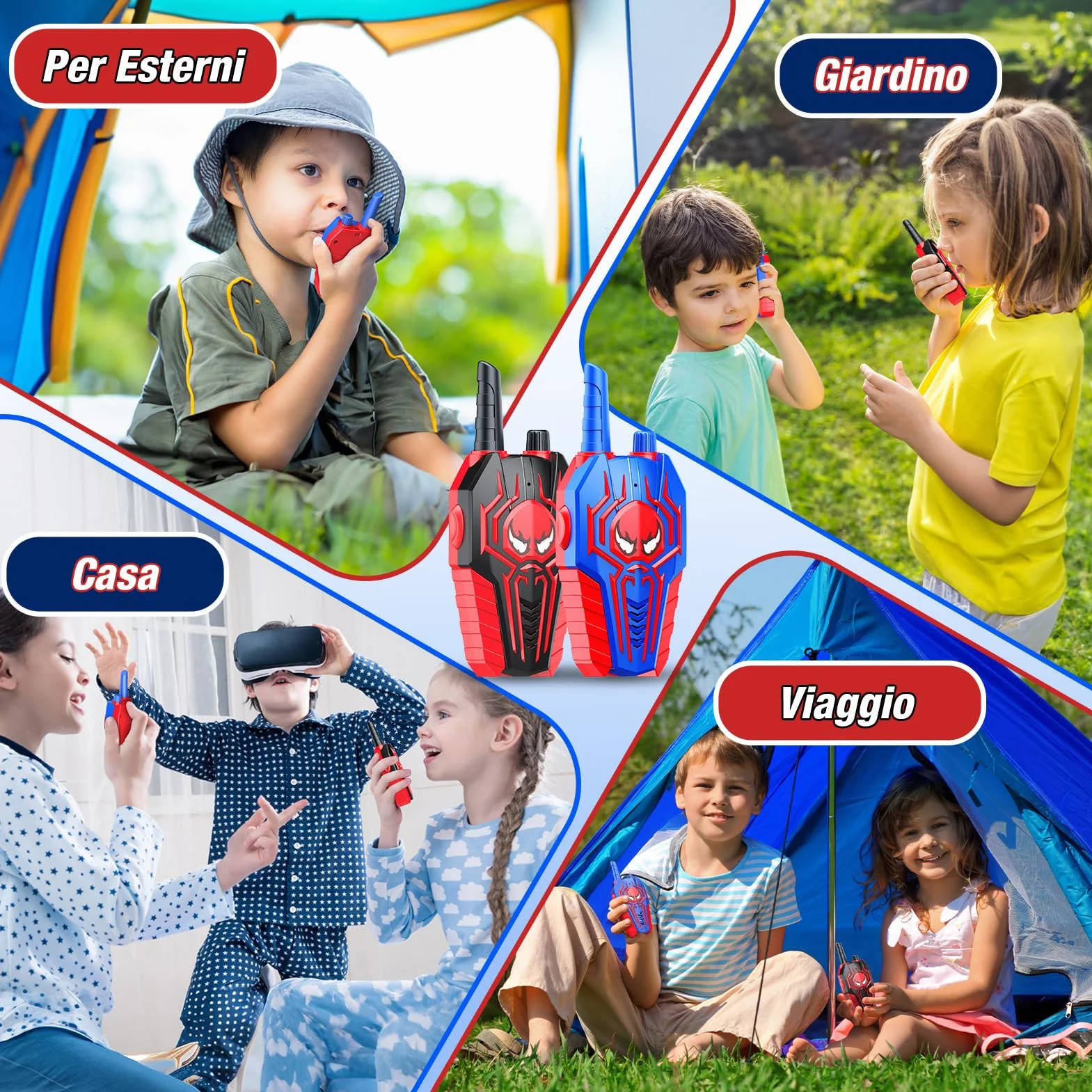 Giocattoli a partire da 3 4 5 6 7 8 9 10 anni Ragazzo, Walkie Talkie Bambini Regalo Ragazzo 3-10 Anni Giocattoli per All'aperto Woki Toki Giocattolo da Giardino Bambini Regalo di Compleanno