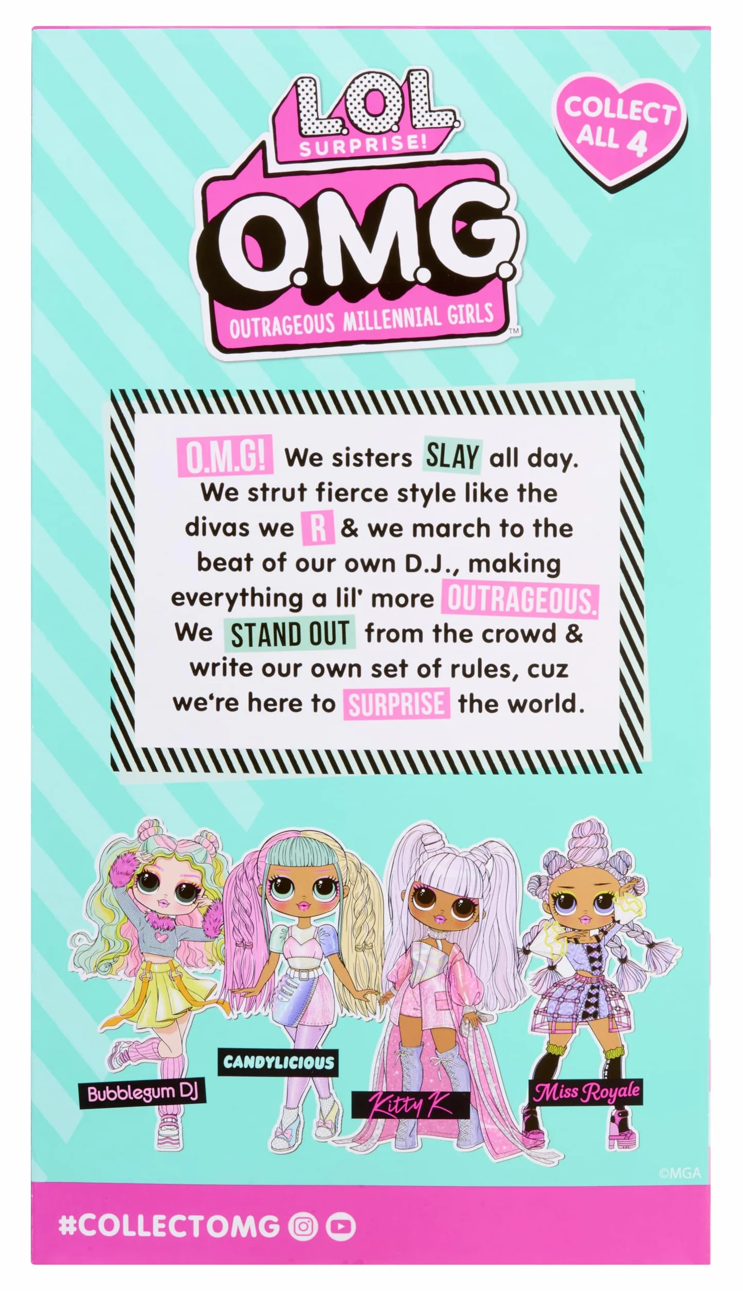 L.O.L. Surprise! OMG Doll - Bubblegum D.J. - Include 1 Bambola Fashion, Abiti Favolosi, Collezionale Tutte e 4
