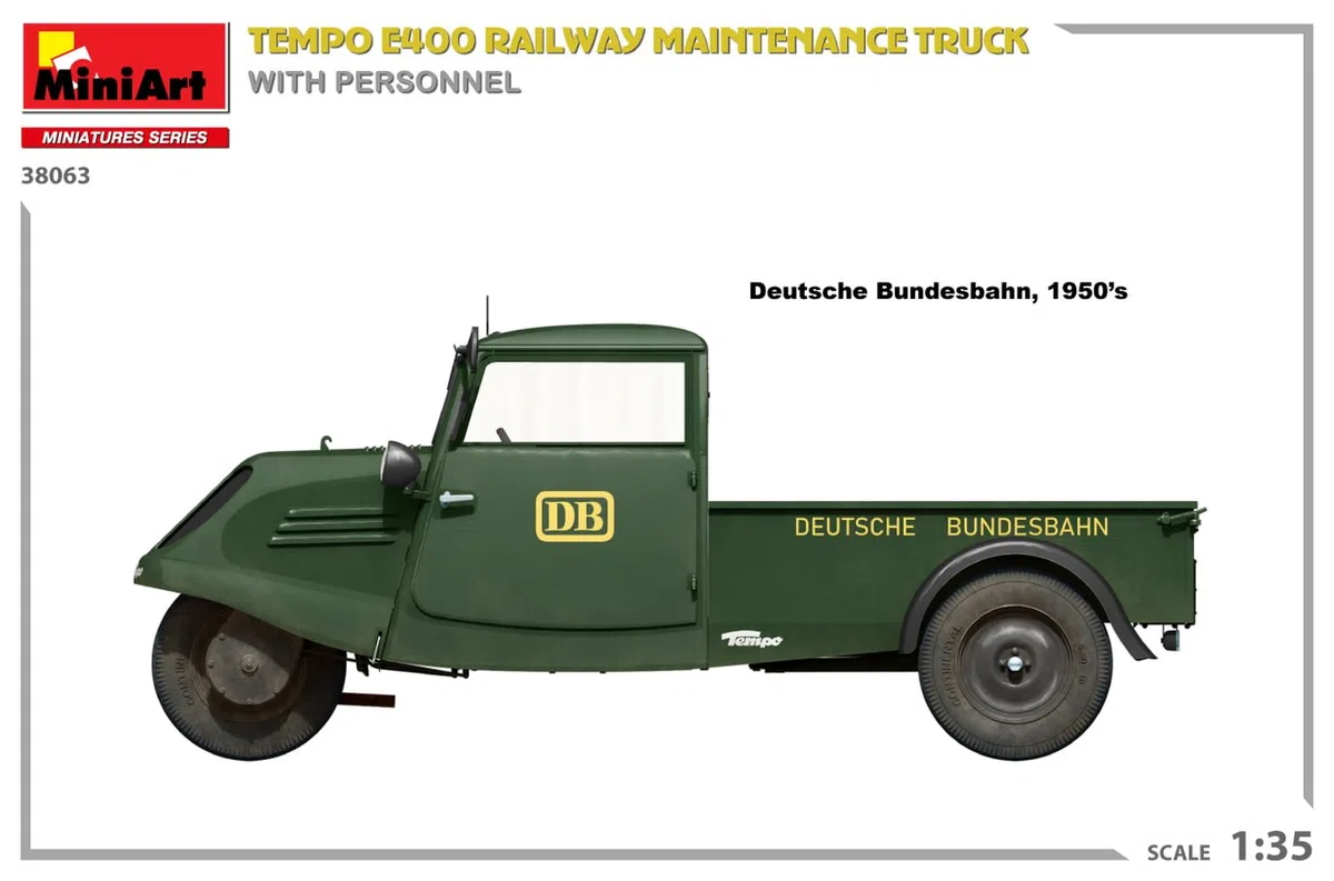 MiniArt - 1/35 TEMPO E400 RAILWAY MAINTENANCE TRUCK W/PERSON (10/23) *