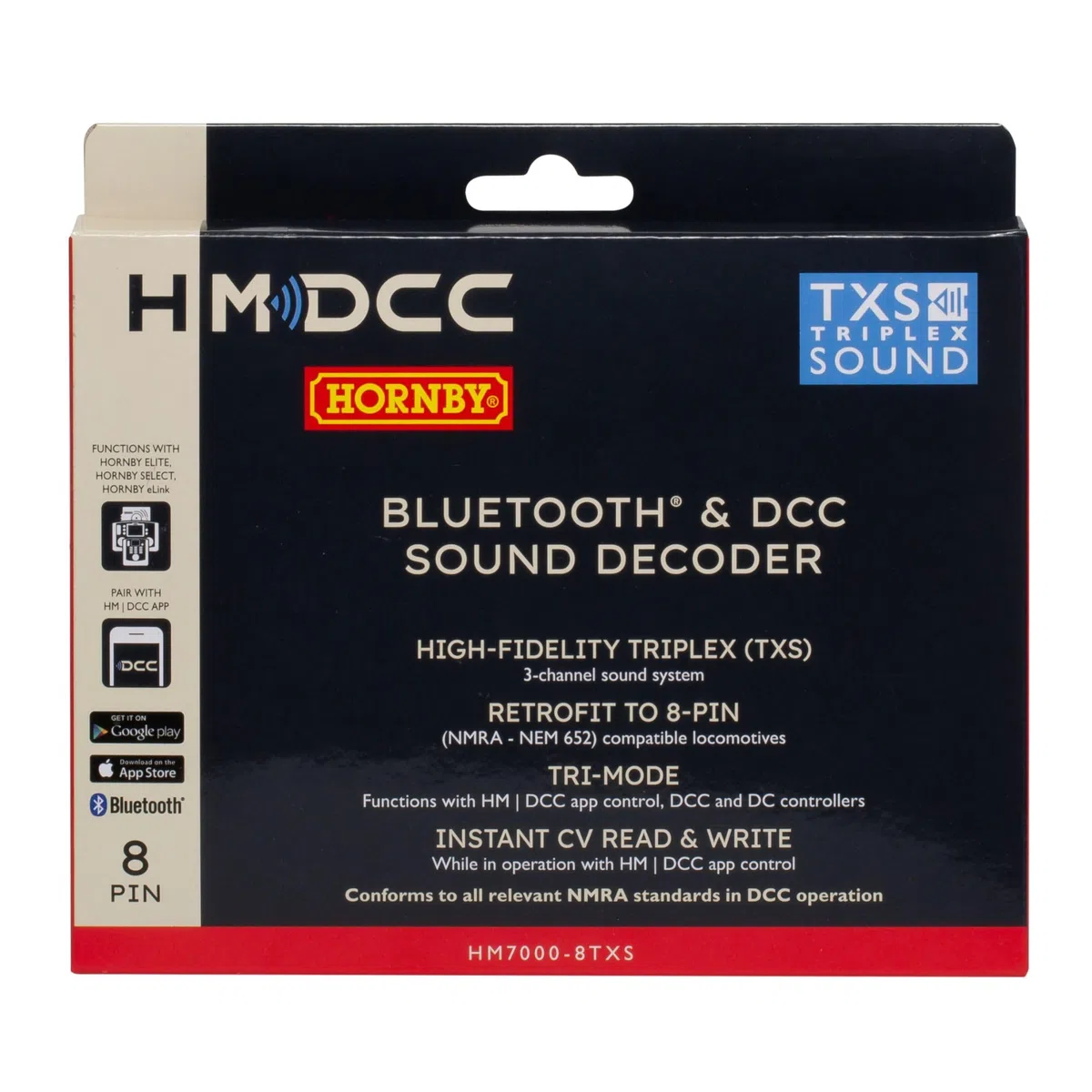 Hornby R7336 HM7000-8TXS: Bluetooth® & DCC Sound Decoder (8 pin) - Accessori Hornby per set di binari e treni calibro 00 - Compatibile con modelli di treni selezionati Hornby