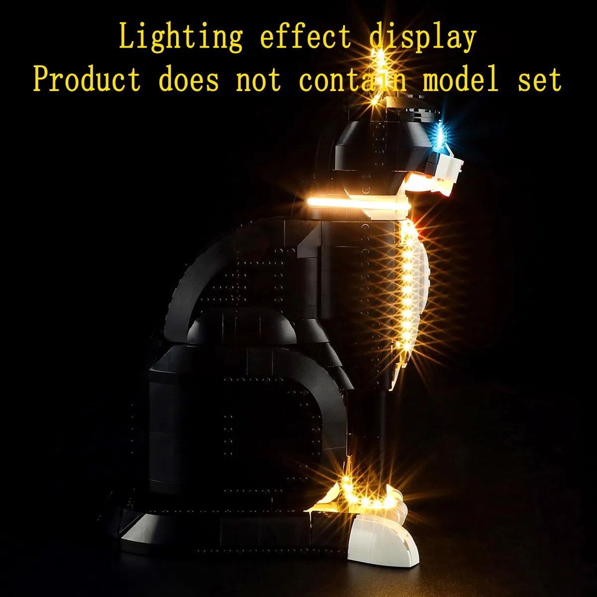 GEAMENT Set di Luci LED Compatibile Con LEGO Gatto Tuxedo - Kit Di Illuminazione per Ideas 21349 Tuxedo Cat (Modello di mattoncini non incluso)
