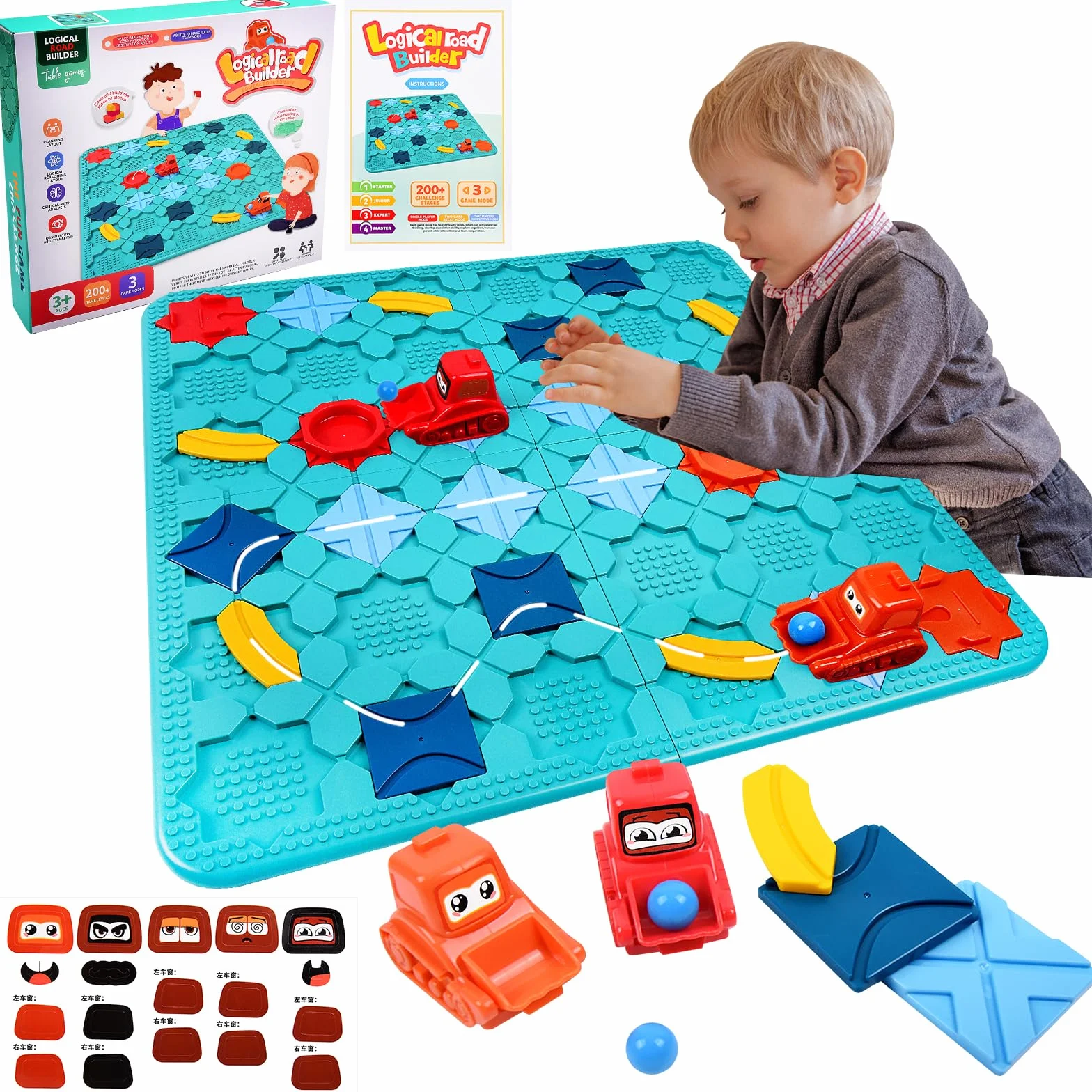 Herenear Labirinto di Costruzioni Stradali, Gioco di Costruzione di Strade Logiche, Logico Puzzle Labirinto Costruttore, Puzzle Rompicapo Labirinto di Giunzioni Stradali per Bambini