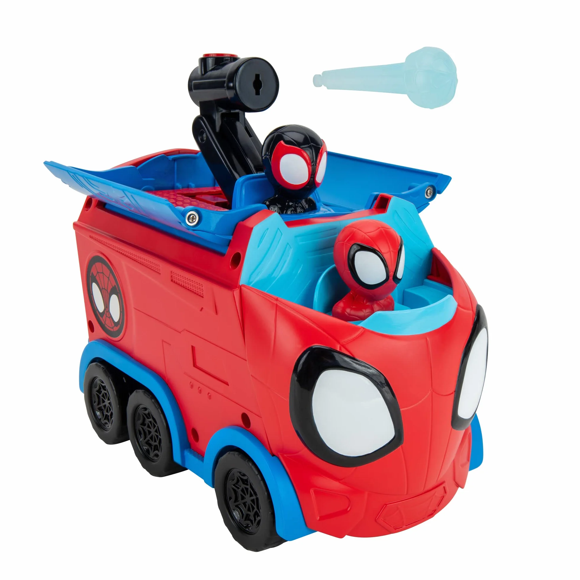 SPIDEY AND FRIENDS- Web Spinning Hauler-Veicolo trasformabile 3 in 1 da 20 cm-Giocattoli con i Tuoi amichevoli Spideys di quartiere, SNF0081