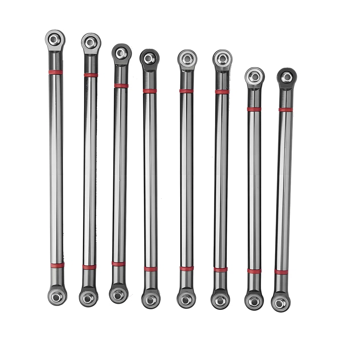 Asta di Collegamento del Telaio dell'automobile di RC, 8 pezzi Biella in Lega di Alluminio per SCX10 1/10 313mm Interasse RC Auto d'arrampicata(titanio)