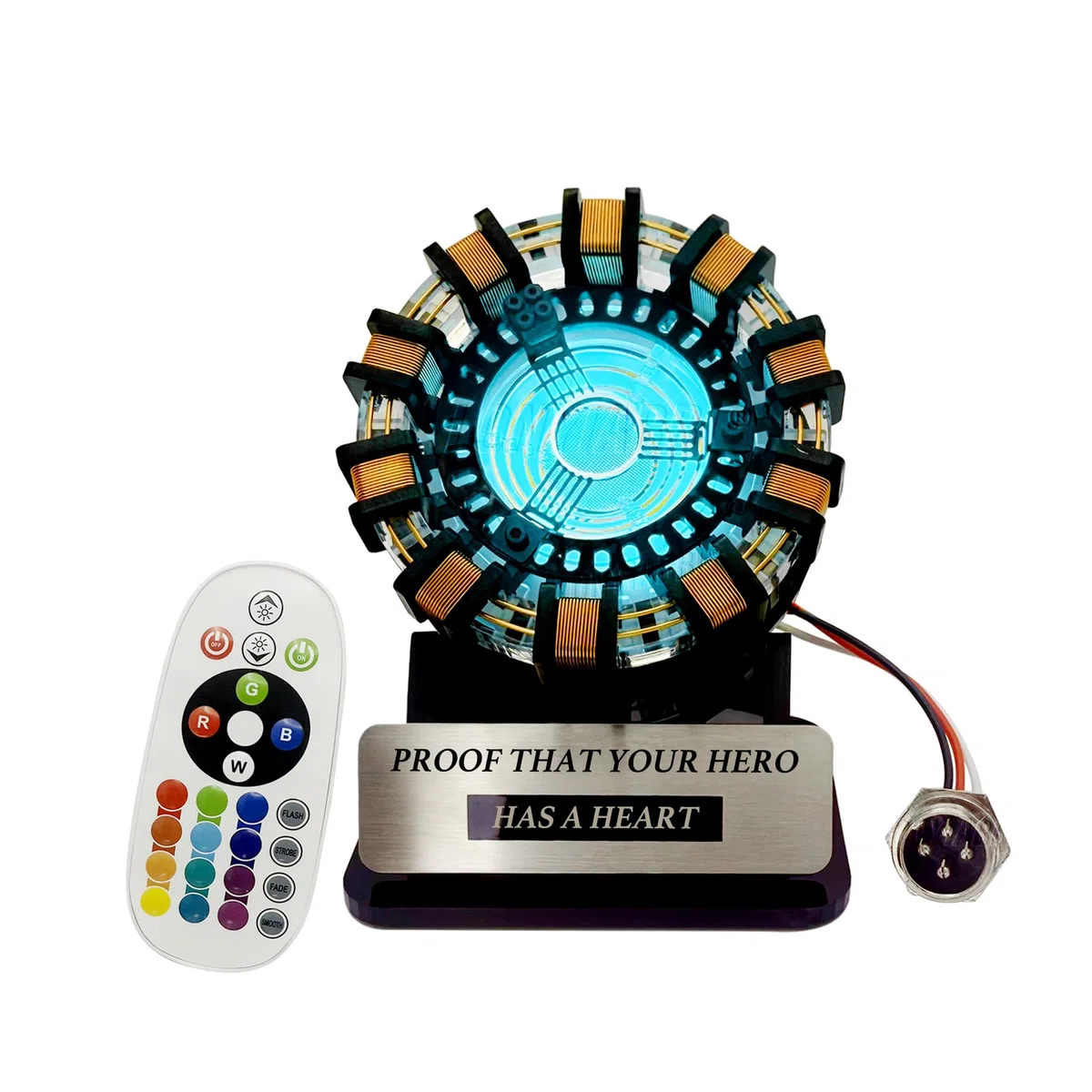 Arc Reactor mk1 Giocattolo Collezionabile Scala 1:1, Display da Scrivania con Effetti Luminosi Interattivi e Telecomando, Alimentazione USB, Pronto all’Uso