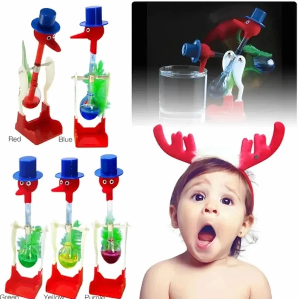 Che Beve Trasparente con Movimento Fluido Perpetuo Equilibrio Bere Uccelli Acquatici Non-Stop Giocattoli Educativi per Bambini,e