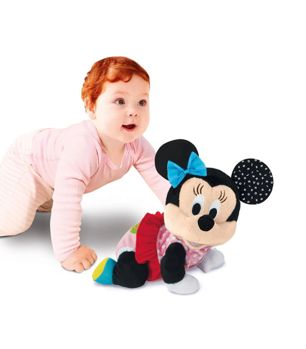 Clementoni Disney Baby Baby Minnie Gattona con Me, Minni Peluche per Imparare a Gattonare, Gioco Prima Infanzia Bambini 6-36 Mesi, Insegna Numeri e Versi degli Animali, Lingua Italiana, 17992
