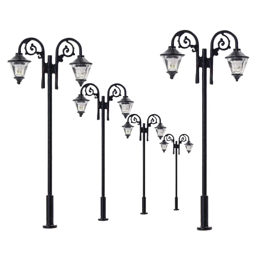 Evemodel LYM61 5 pezzi pista H0 1:87 modello LED due luci lanterne di parcheggio lampade 67 mm 3 V