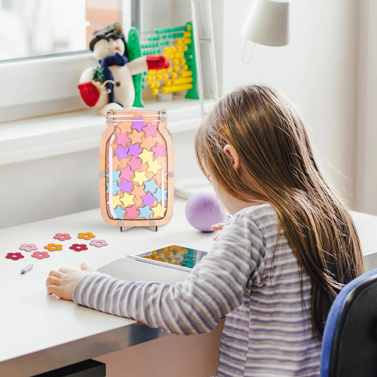 Barattolo Ricompensa con Stelle, Barattolo Ricompensa per Motivare un Buon Comportamento, Grafico delle Ricompense Barattolo di Raccolta Stelle per Genitori Insegnanti di Aule Scolastiche a Casa