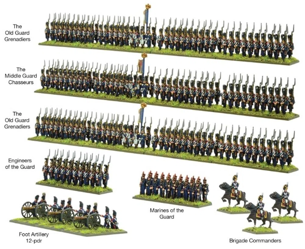 Warlord Games Battaglie epiche in polvere nera: guardia media e vecchia francese