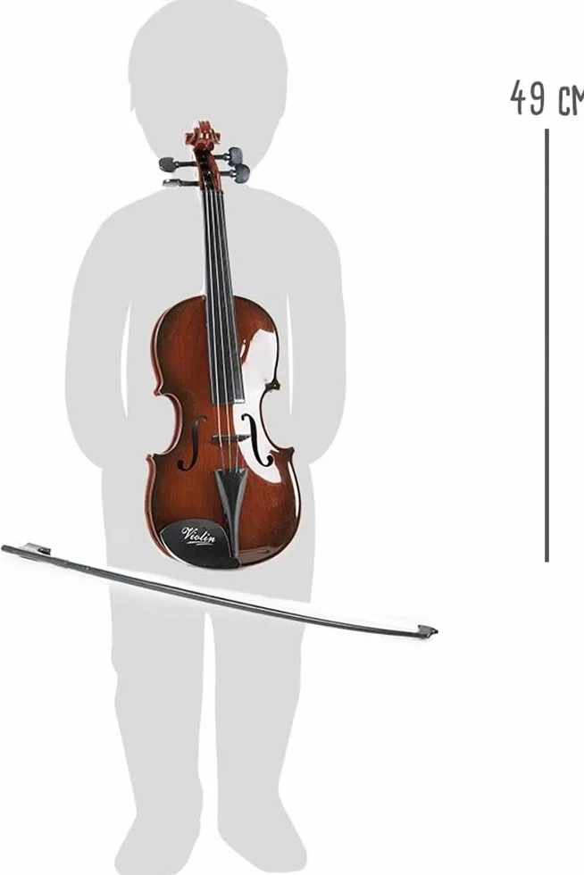 7027 Violino "Classico" small foot in plastica, con ottica in legno, incl. archetto nero, a partire da 4 anni