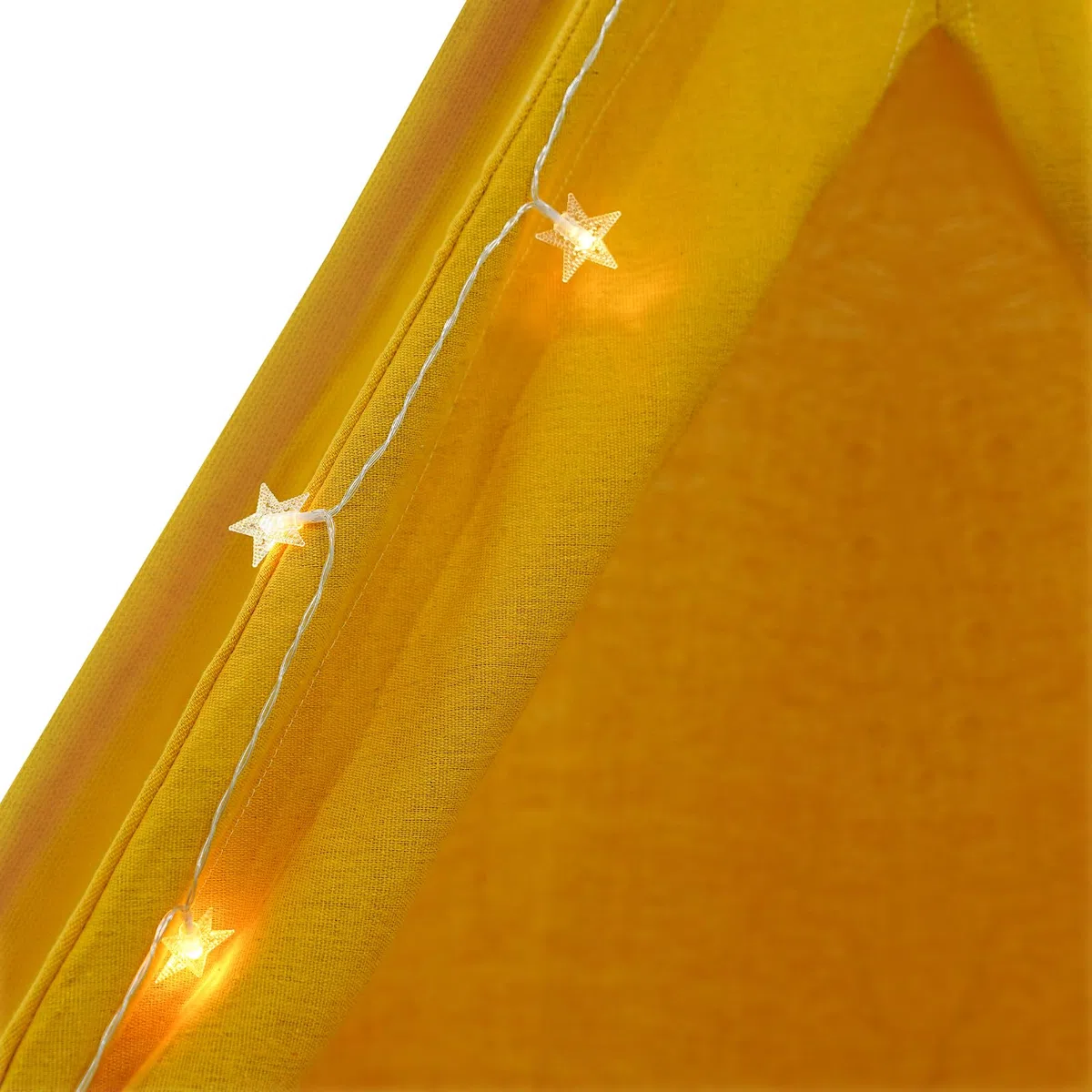 Tipi Tenda per bambini, 120 x 120 x 140 cm, Tippi, tenda da gioco pieghevole, per bambini, per interni ed esterni, per cameretta dei bambini, con catena luminosa opaca (giallo)