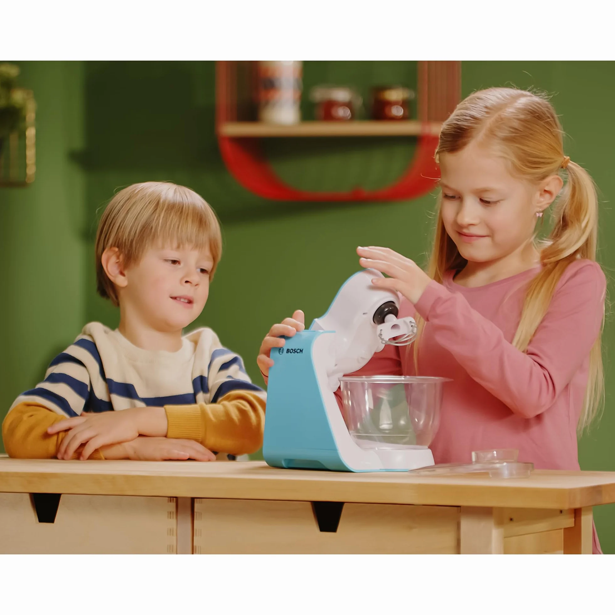 Theo Klein 9521 Macchina da Cucina Bosch | Macchina da Cucina a Batteria con 2 Livelli di velocità | Dimensioni: 20 cm x 22 cm x 20 cm | Giocattolo per Bambini dai 3 Anni in su