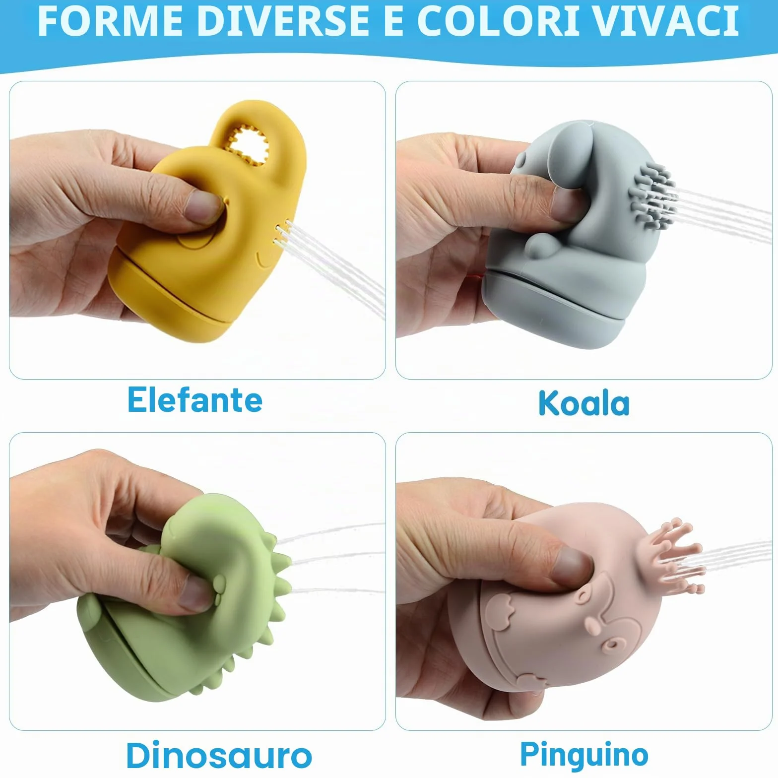 Giocattoli da Bagno Bambini, Giochi Bagnetto, Giocattoli Animali in Silicone con Barchette da Bagno Impilabili e Cucchiaio, Giochi Acqua Giocattolo Che Nuota Giochi Vasca da Bagno Bambini 1 2 3 4 Anni