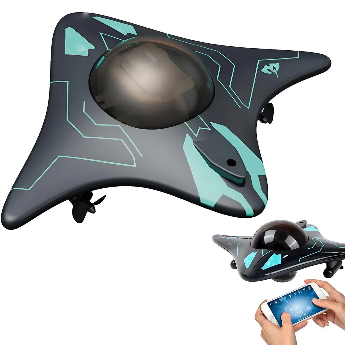 Drone subacqueo, connettività wireless, controllo app intelligente, trasmissione immagine in tempo reale Full HD 1080p, dotato di fari LED, per esplorazione subacquea e giocattoli per adulti