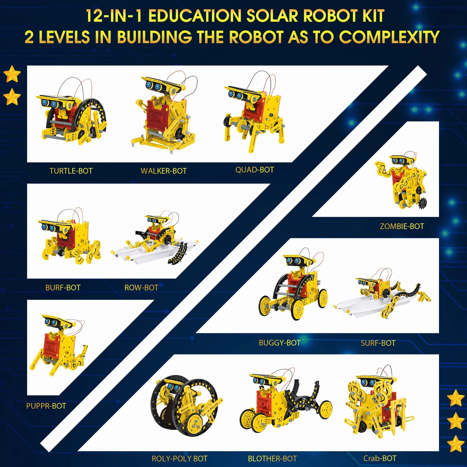 OMWay STEM 12-in-1 Robot Solare Giocattoli, Kit Scienza per Bambini Età 8, Costruire Esperimento Ingegneria Robotica per 9 10 11 12 13 14 Anni Ragazzi Ragazze Adolescenti