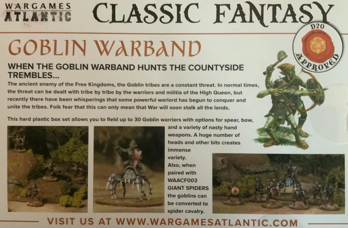 Classic Fantasy: Goblin Warband (30 figure in plastica dura multiparte da 28 mm)..