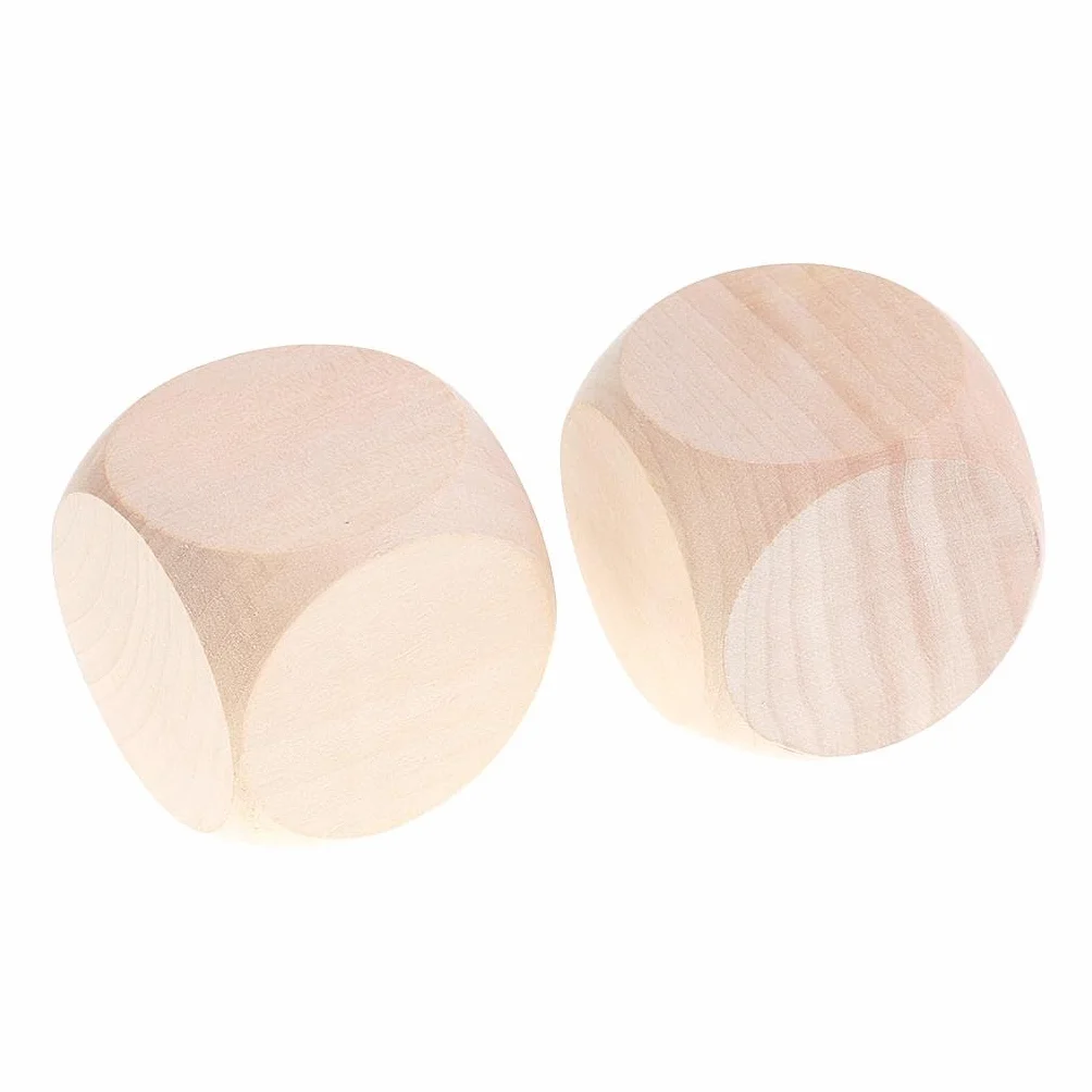 Dadi Vuoti in Legno D6 3 cm per DIY Decorazione, 5 Pezzi, 60mm