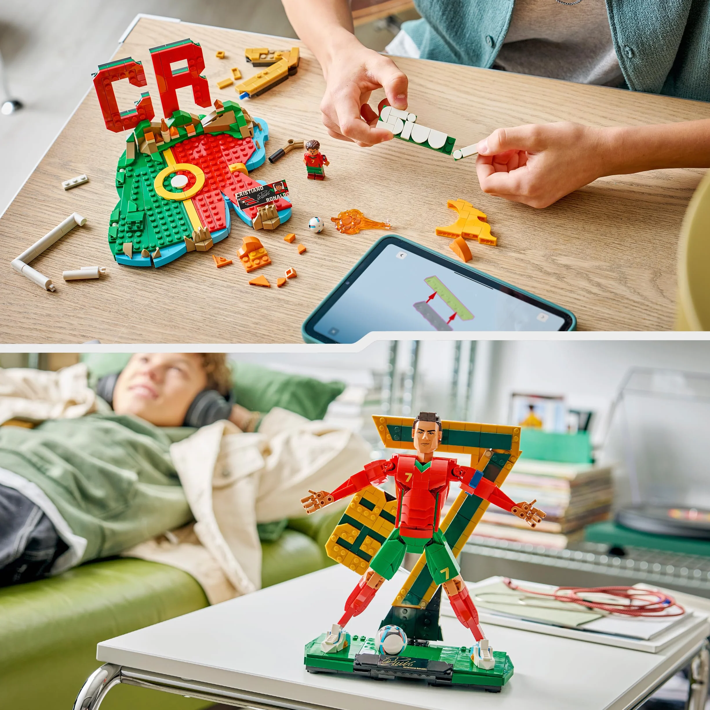 LEGO Editions Cristiano Ronaldo – Leggenda del Calcio Giocattolo - Kit Modellismo Action Figure 3D da Esposizione - Decorazione Cameretta -Regalo per Bambini e Bambine da 12 Anni e Fan Adulti - 43016