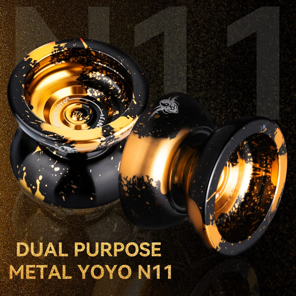 MAGICYOYO JoJo N11 Plus - Jojo professionale reattivo per bambini, in metallo a due scopi con modalità Yoyo non reagente + kit Yo-yo + 12 corde Yoyo + borsa Yo-yo