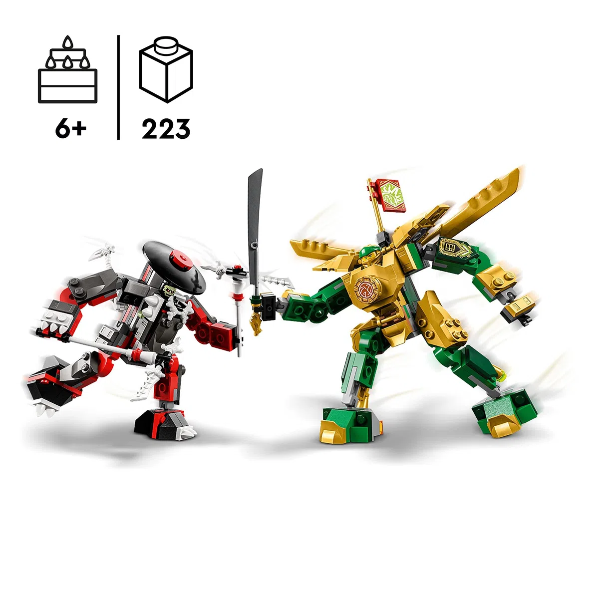 LEGO NINJAGO Mech da Battaglia di Lloyd - EVOLUTION, Set con 2 Action Figure e Potenziamenti, Giochi per Bambini dai 6 Anni in su con Minifigure 71781