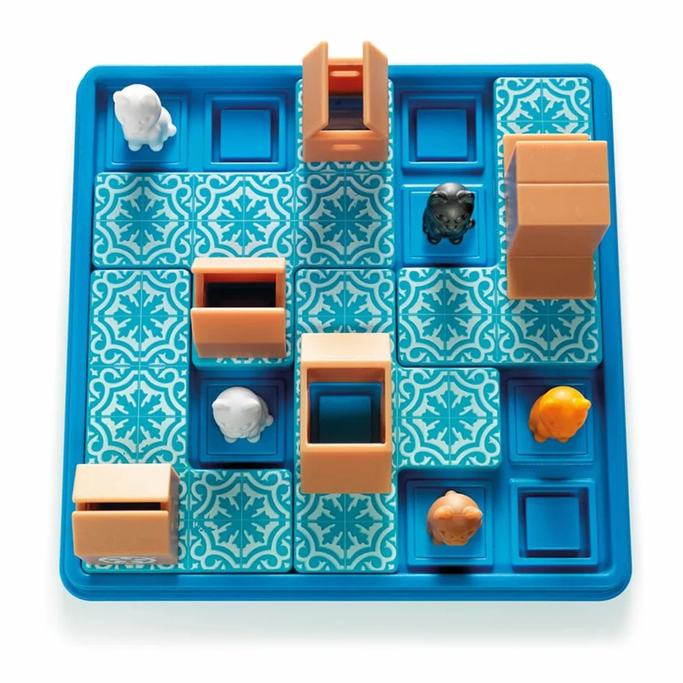SmartGames - Gatti e scatole, gioco di puzzle con 60 sfide, oltre 7 anni