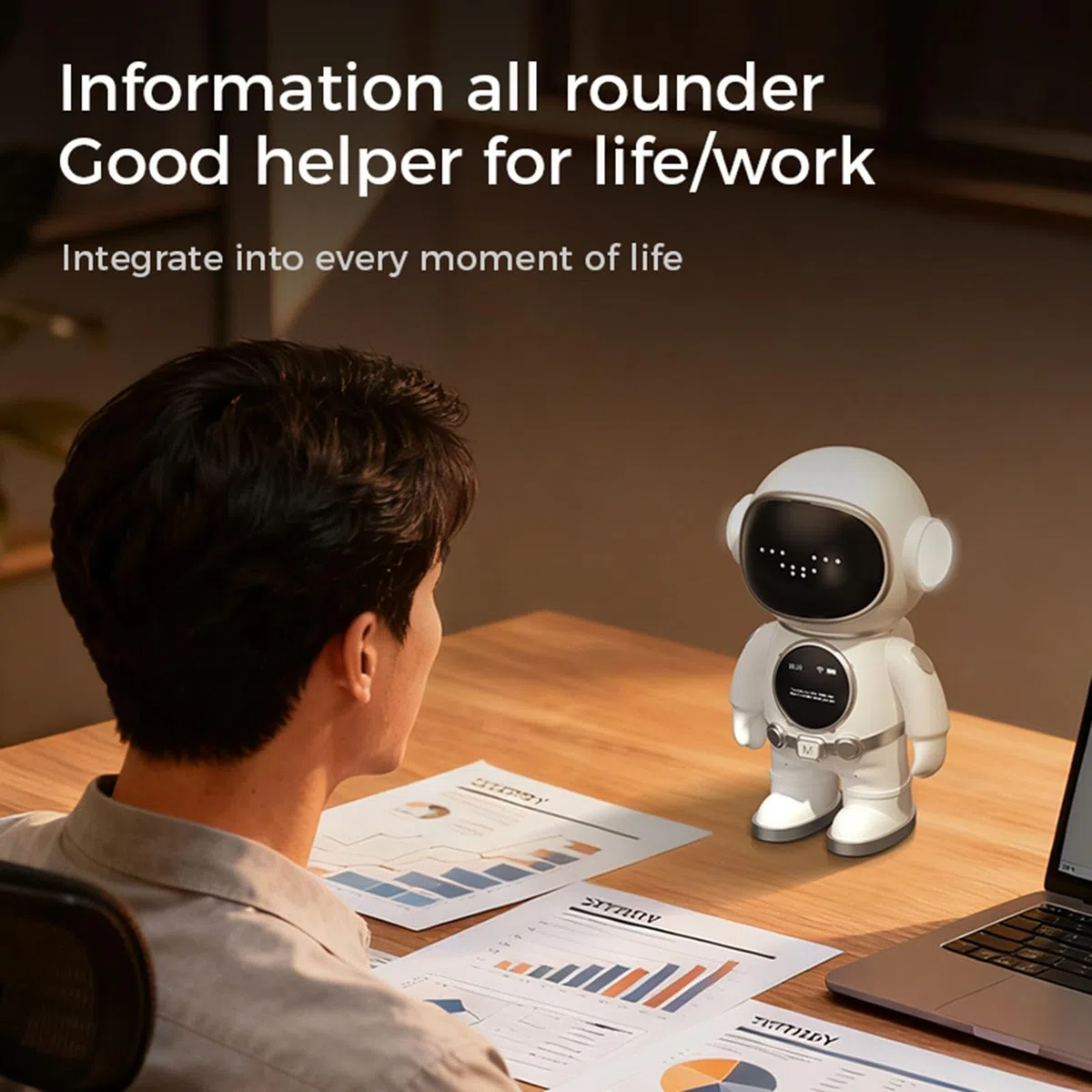 Robot Intelligente AI per Bambini, Altoparlante WiFi con APP per L'apprendimento, Compagno di Giocattoli Educativi AI Interattivo Che Supporta Conversazioni a più Turni