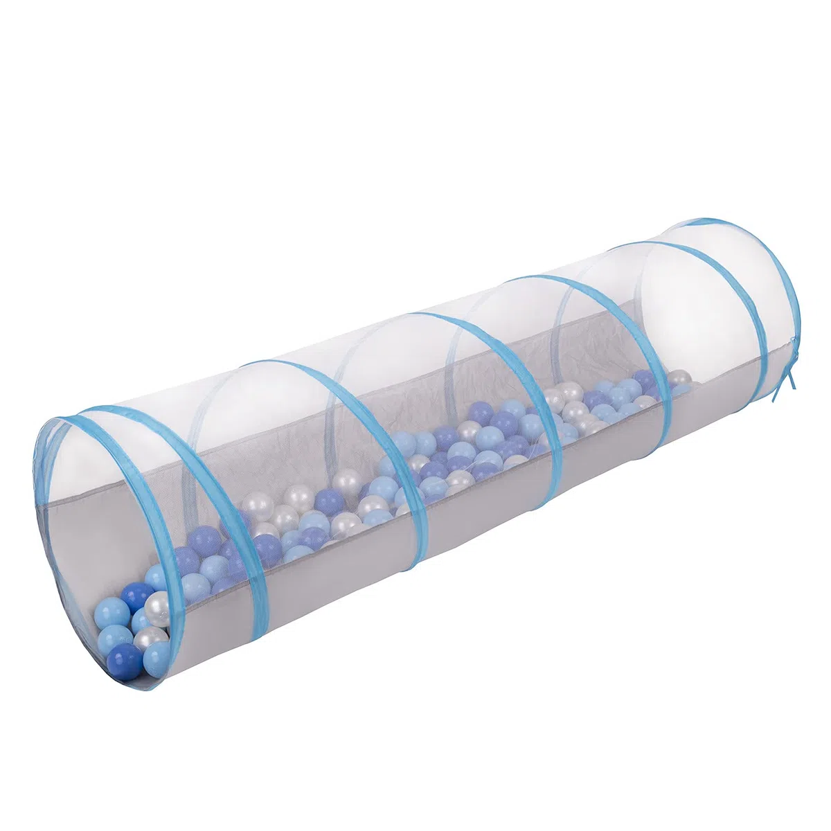 Selonis Pop-Up Tunnel Di Gioco Bambini Con 100 Palline Colorate Tubo, Grigio-Blu:Azzurro/Blu/Perla