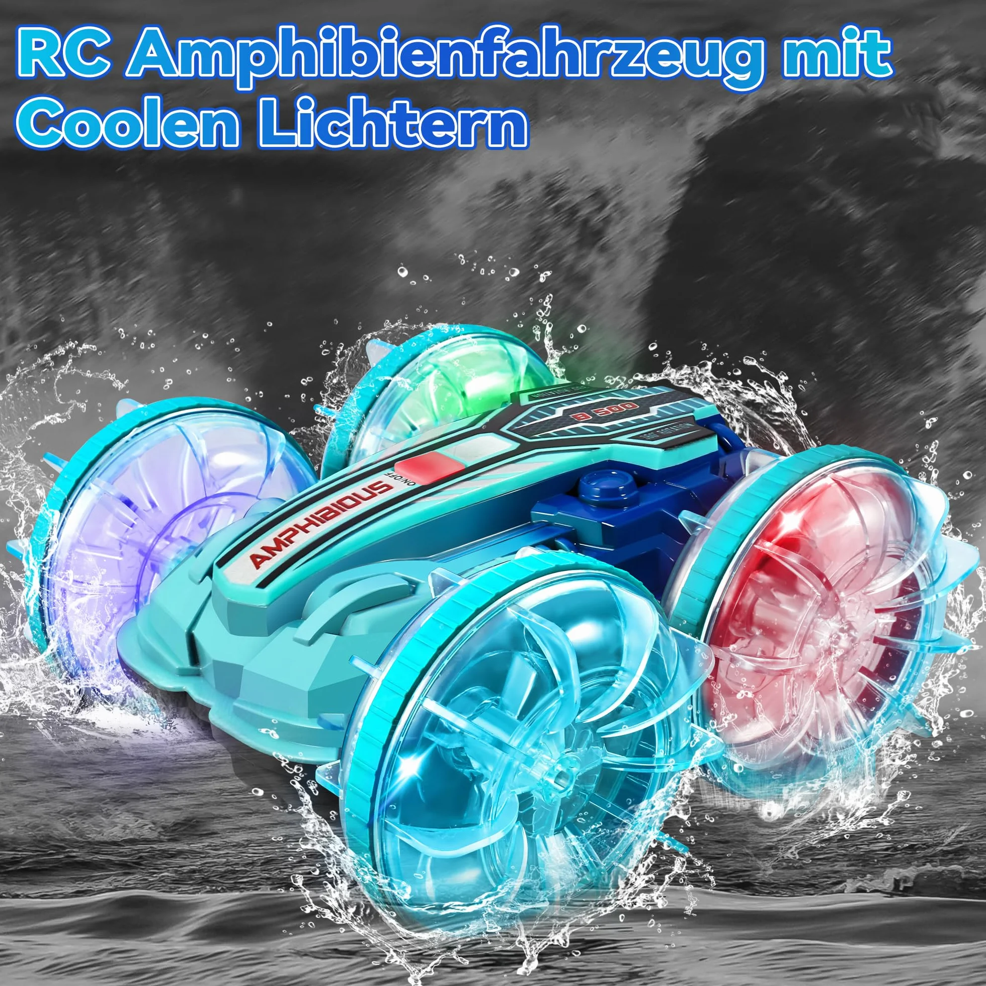 Macchina Telecomandata per Bambini - Macchina Radiocomandata Anfibia 4x4 con Luce Macchinina Telecomandata Bambino Auto Telecomandata Bambino Giochi Regalo per Bambini 3 4 5 6 7 8-12 Anni