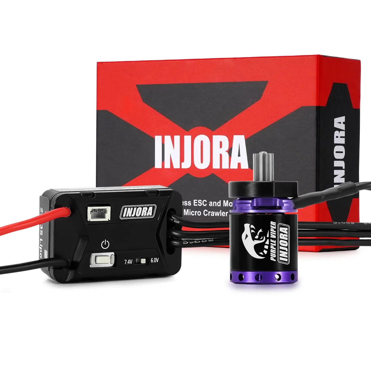 INJORA MBL32 G2 ESC Brushless Impermeabile & Motore Outrunner 1721 Purple Viper per 1/18 TRX4M Ascent-18